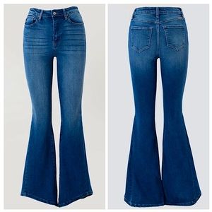 KanCan Medium Wash High Rise Bell Bottom Flare Jean